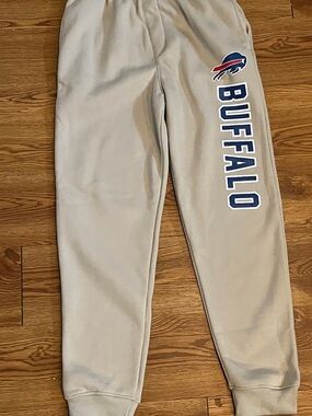 NFL Cream Sweatpants with Buffalo Logo and Navy Accents